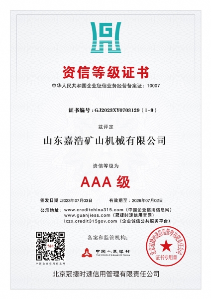 資信品級證書